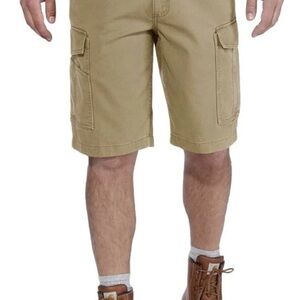 Carhartt Mens Canvas Rugged Flex Relaxed Fit Canvas Cargo Shorts, Khaki, Size 46